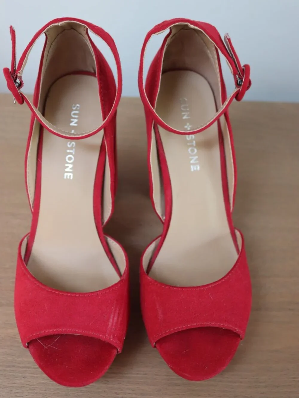 Red Block Heels - Picture 2 of 4